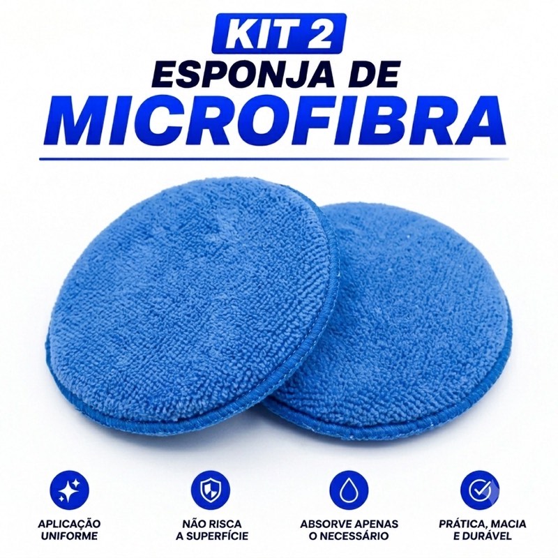 Kit 2 Esponja Aplicadora Microfibra