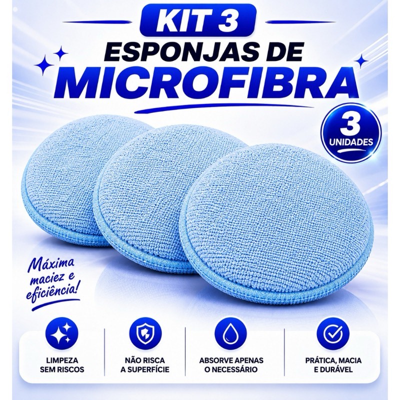 Kit 3 Aplicador Microfibra