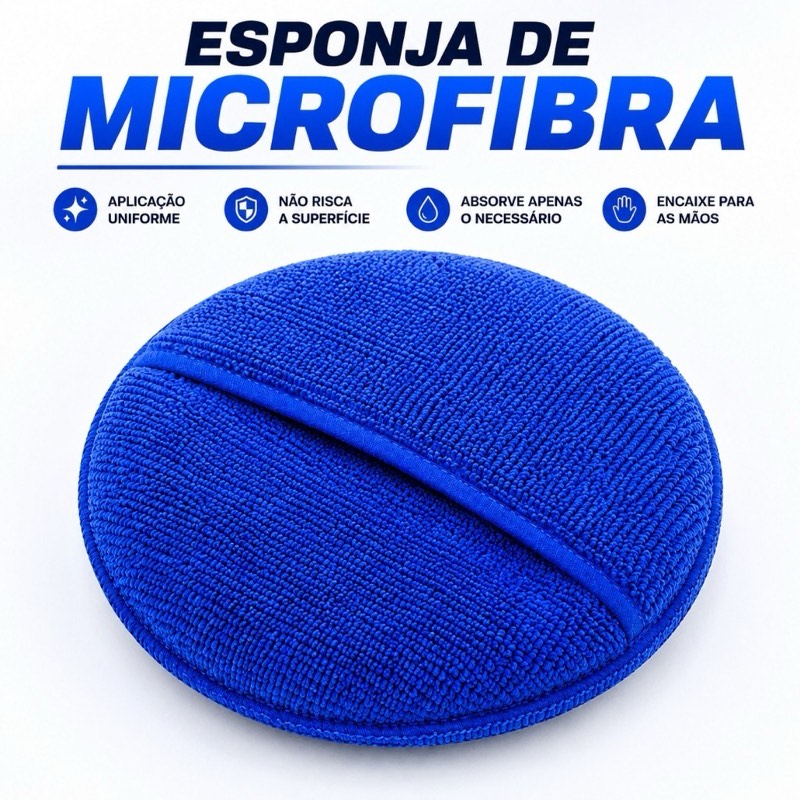 Aplicador de Cera Microfibra Azul